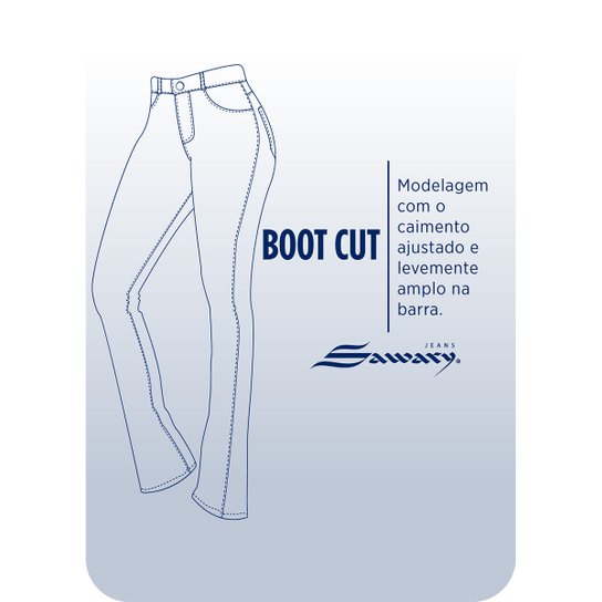 Calça Jeans Boot Cut Sawary Lisa Cintura Alta Feminina