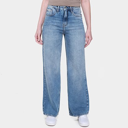 Calça Jeans Calvin Klein Wide Leg 5 Pockets Feminina - Feminino