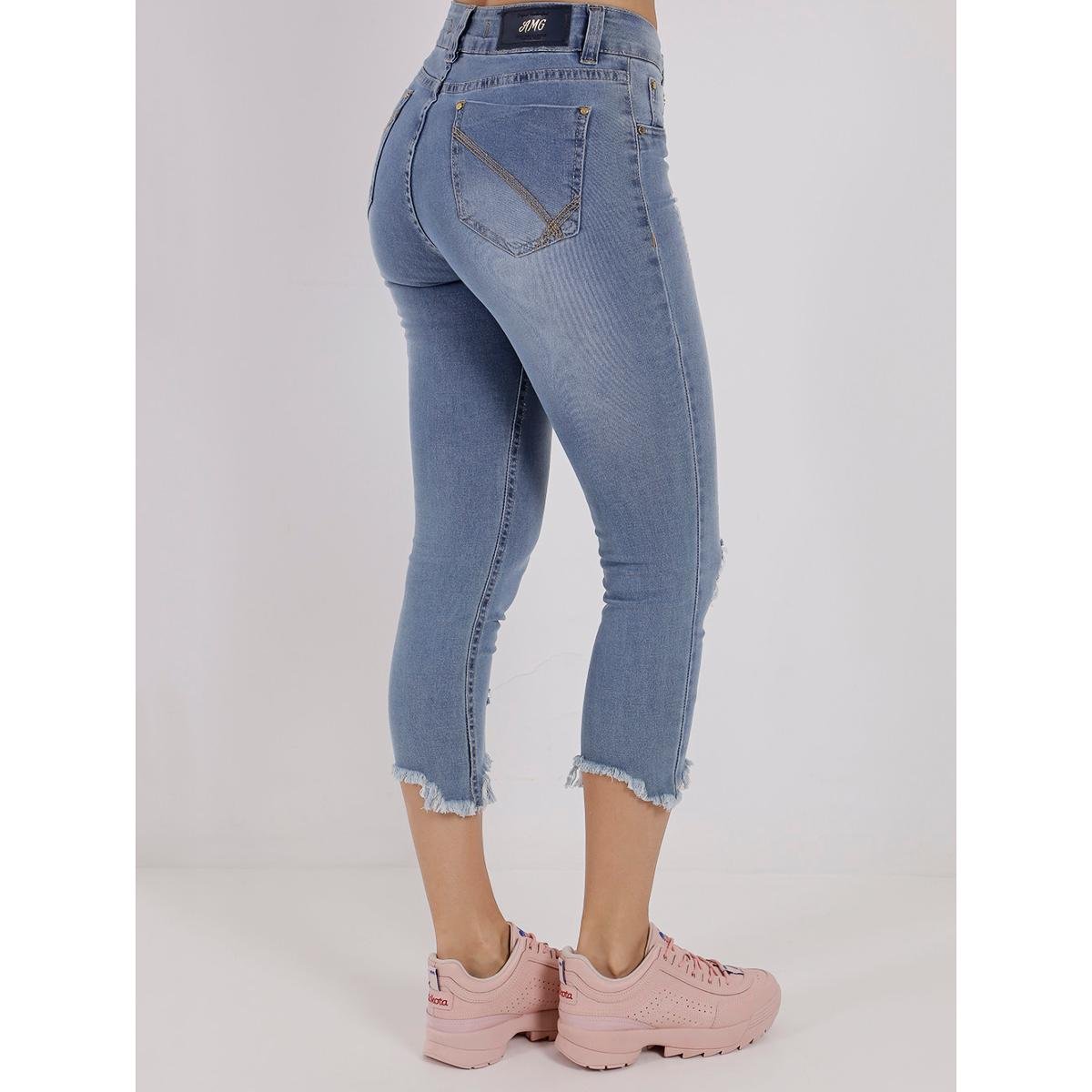 calça jeans pescador feminina