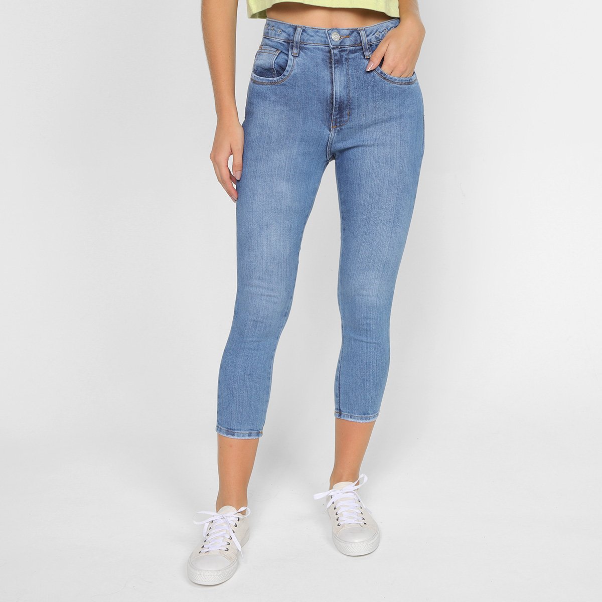 Calça Jeans Capri Polo Wear Cintura Alta Feminina - Azul é ruim? Calça Jeans Capri Polo Wear Cintura Alta Feminina - Azul é boa?