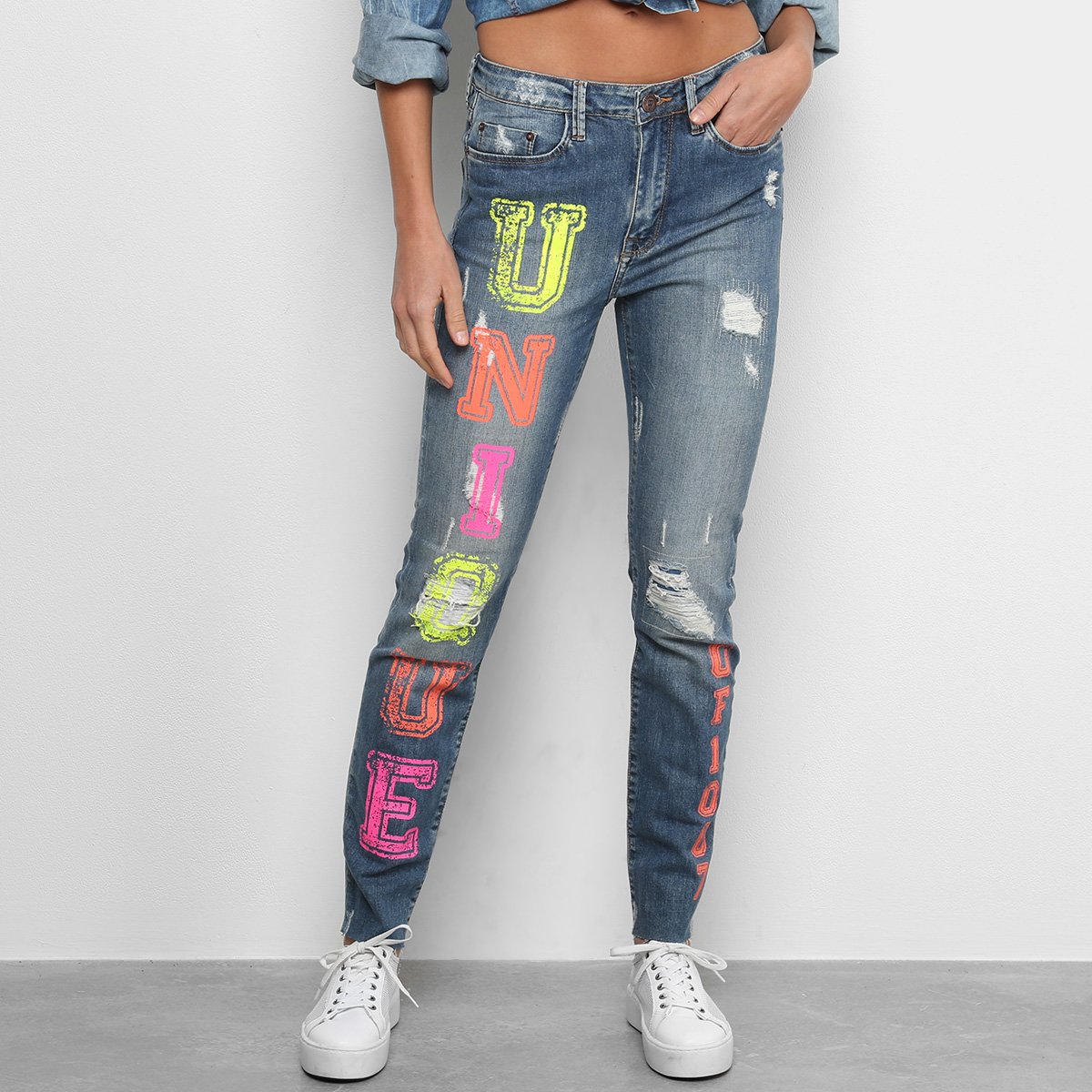 Calça Jeans Carmim Estampada Feminina Zattini