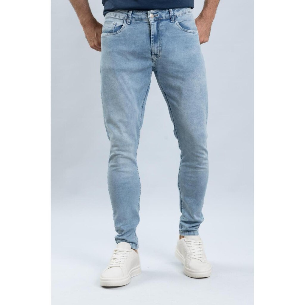 Calça Jeans Clara Masculina Marmorizada Skinny Confort