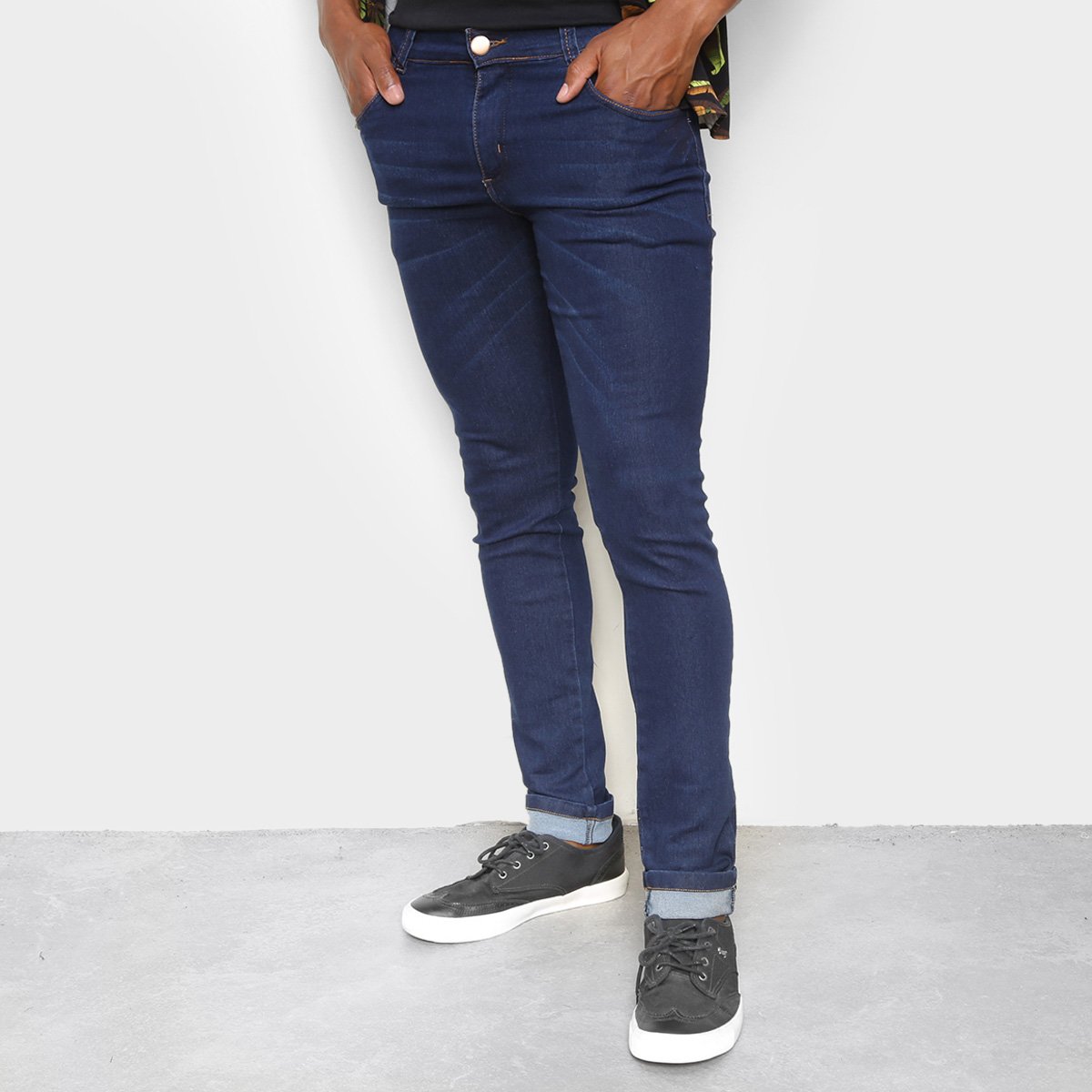 Calça Jeans Coffee Soft Skinny Masculina - Azul Menor preço em Calça Jeans Coffee Soft Skinny Masculina - Azul