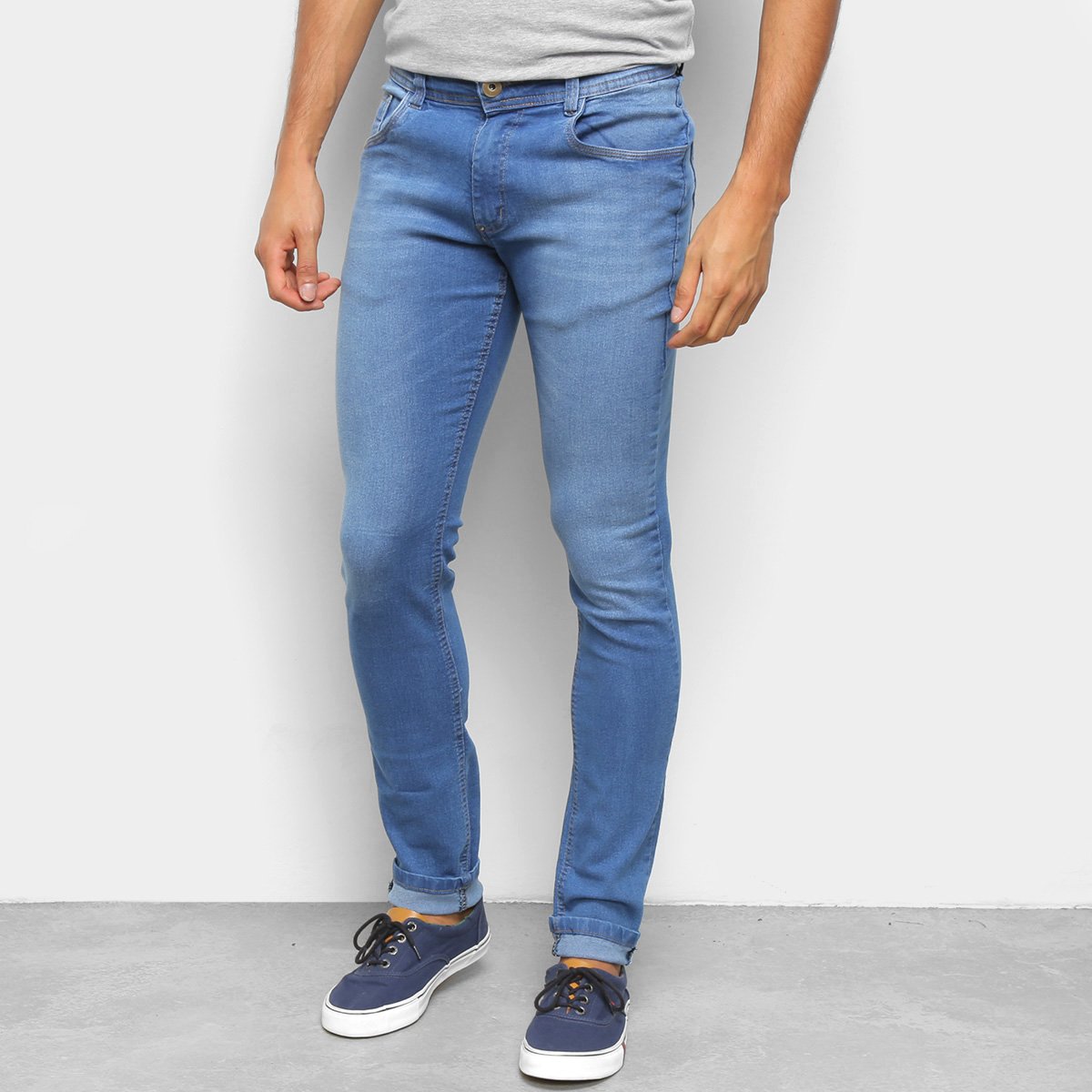 Calça Jeans Coffee Super Skinny Masculina - Azul Menor preço em Calça Jeans Coffee Super Skinny Masculina - Azul