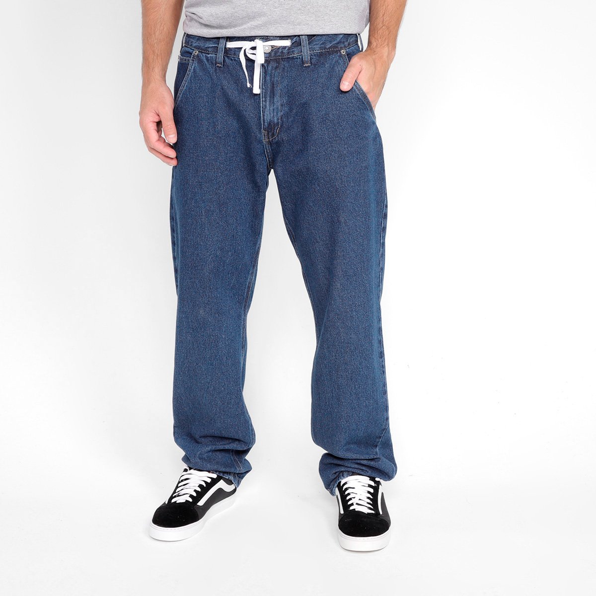 Calça Jeans Dc Shoes Worker Oversized Denim Blue Masculina - Azul Escuro Menor preço em Calça Jeans Dc Shoes Worker Oversized Denim Blue Masculina - Azul Escuro