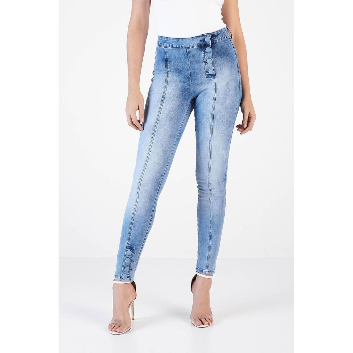 Calça Jeans Denuncia Mid Rise Skinny Lille 206324251 Azul - Azul - 44 - Azul Menor preço em Calça Jeans Denuncia Mid Rise Skinny Lille 206324251 Azul - Azul - 44 - Azul