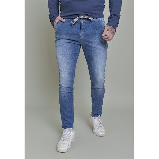Calça Jeans Dialogo Jogging Barra Fio Com Elastic