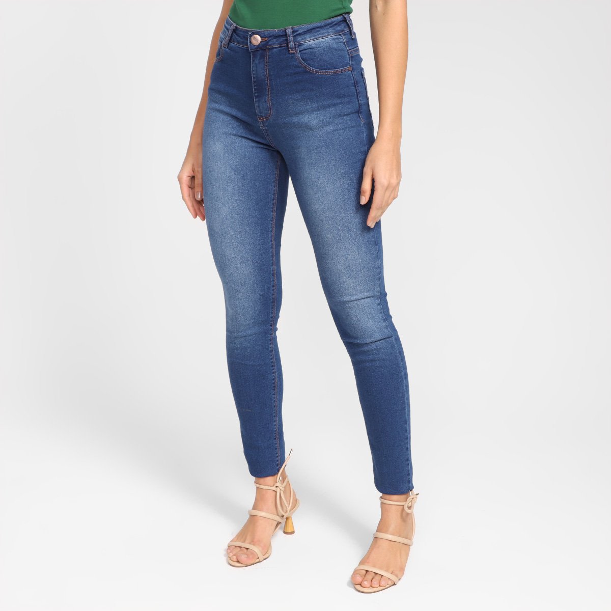 Calça Jeans Dzarm Skinny Estonada Feminina - Marinho Menor preço em Calça Jeans Dzarm Skinny Estonada Feminina - Marinho
