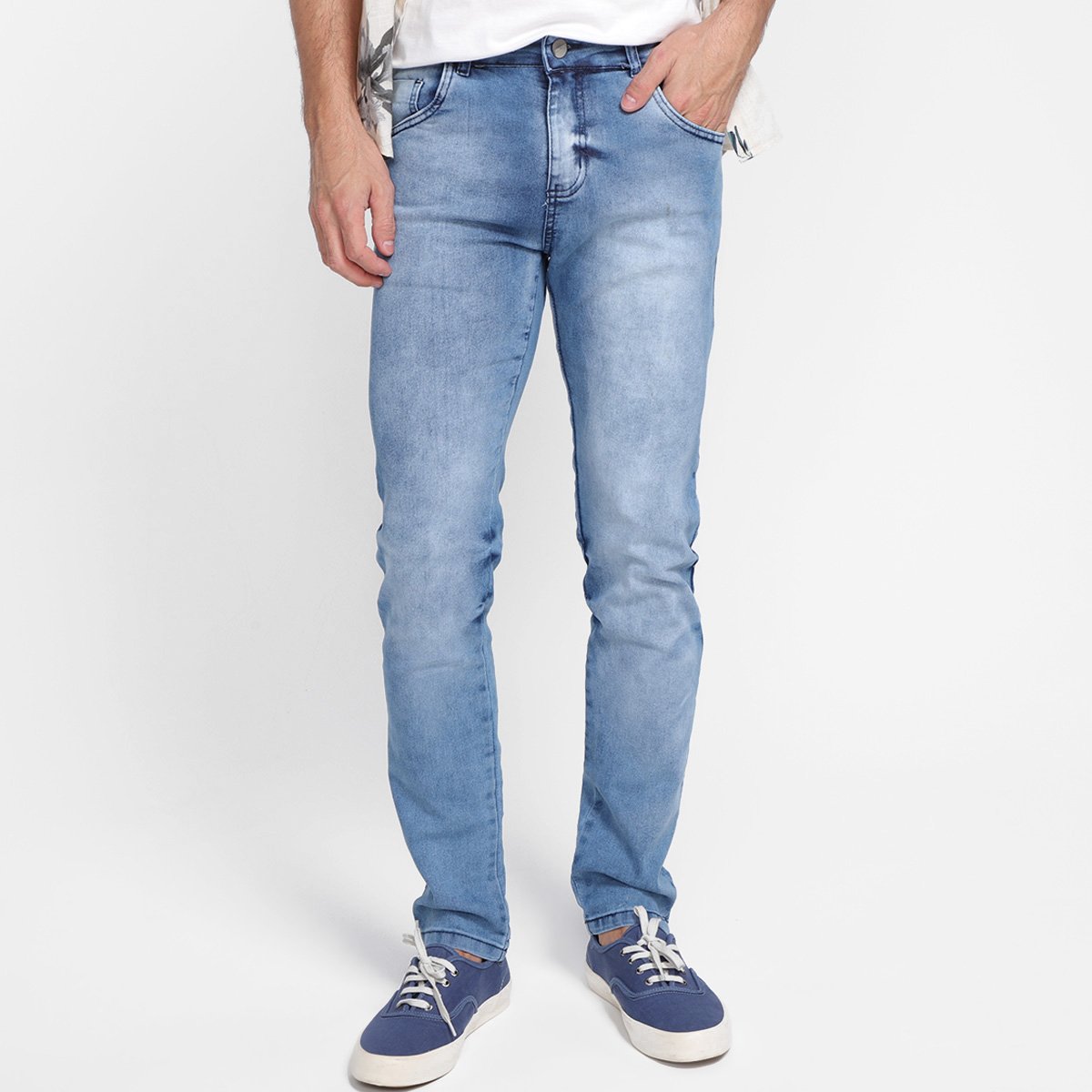 Calça Jeans Ecxo Cintura Média Masculina - Azul Claro é ruim? Calça Jeans Ecxo Cintura Média Masculina - Azul Claro é boa?