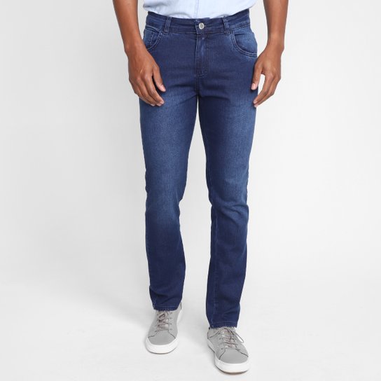 Calça Jeans Ecxo Estonada Masculina - Azul