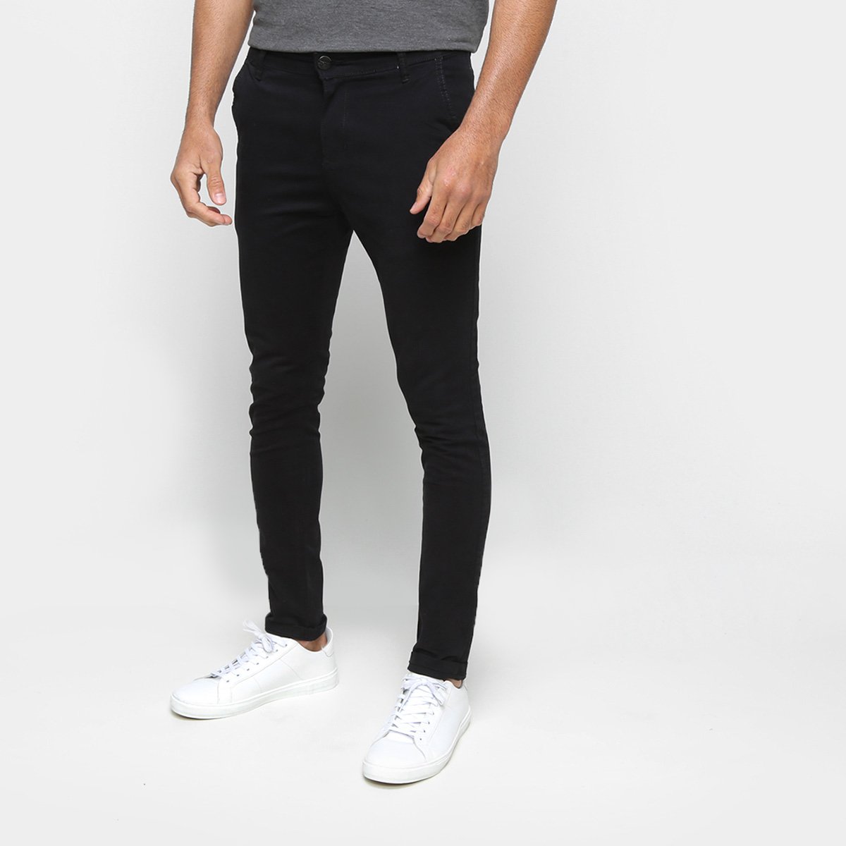 Calça Jeans Ecxo Lisa Masculina - Preto Menor preço em Calça Jeans Ecxo Lisa Masculina - Preto