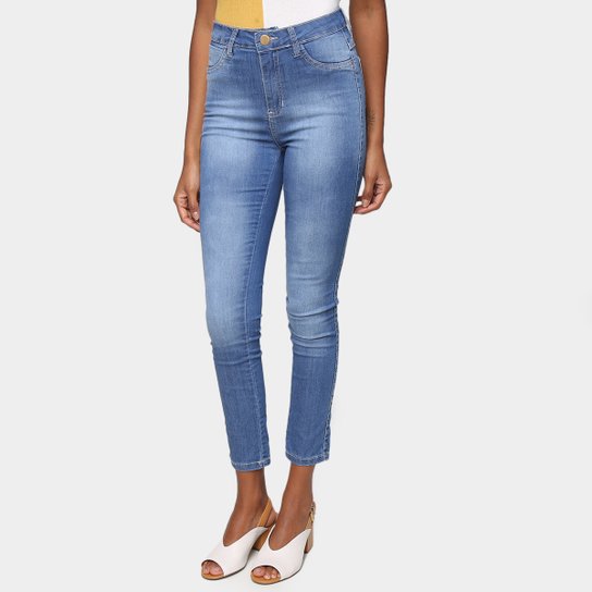 Calça Jeans Ecxo Skinny Lavagem Média Feminina - Azul