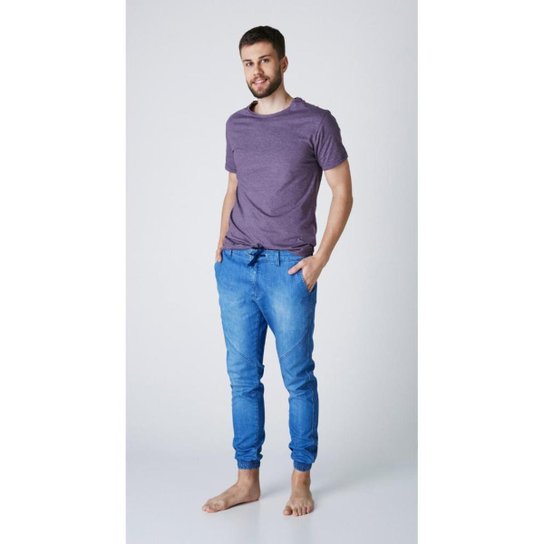 Calça jeans express jogger derick - Azul