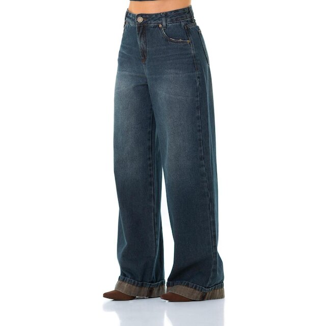 Calça Jeans Feminina Arauto Pantalona Brown