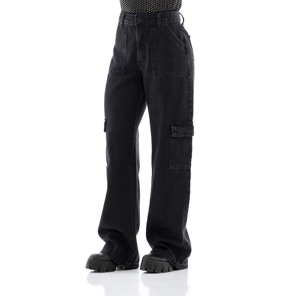 Calça Jeans Feminina Arauto Wide Cargo