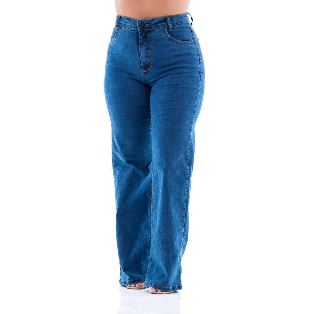 Calça Jeans Feminina Arauto Wide Leg Comfy