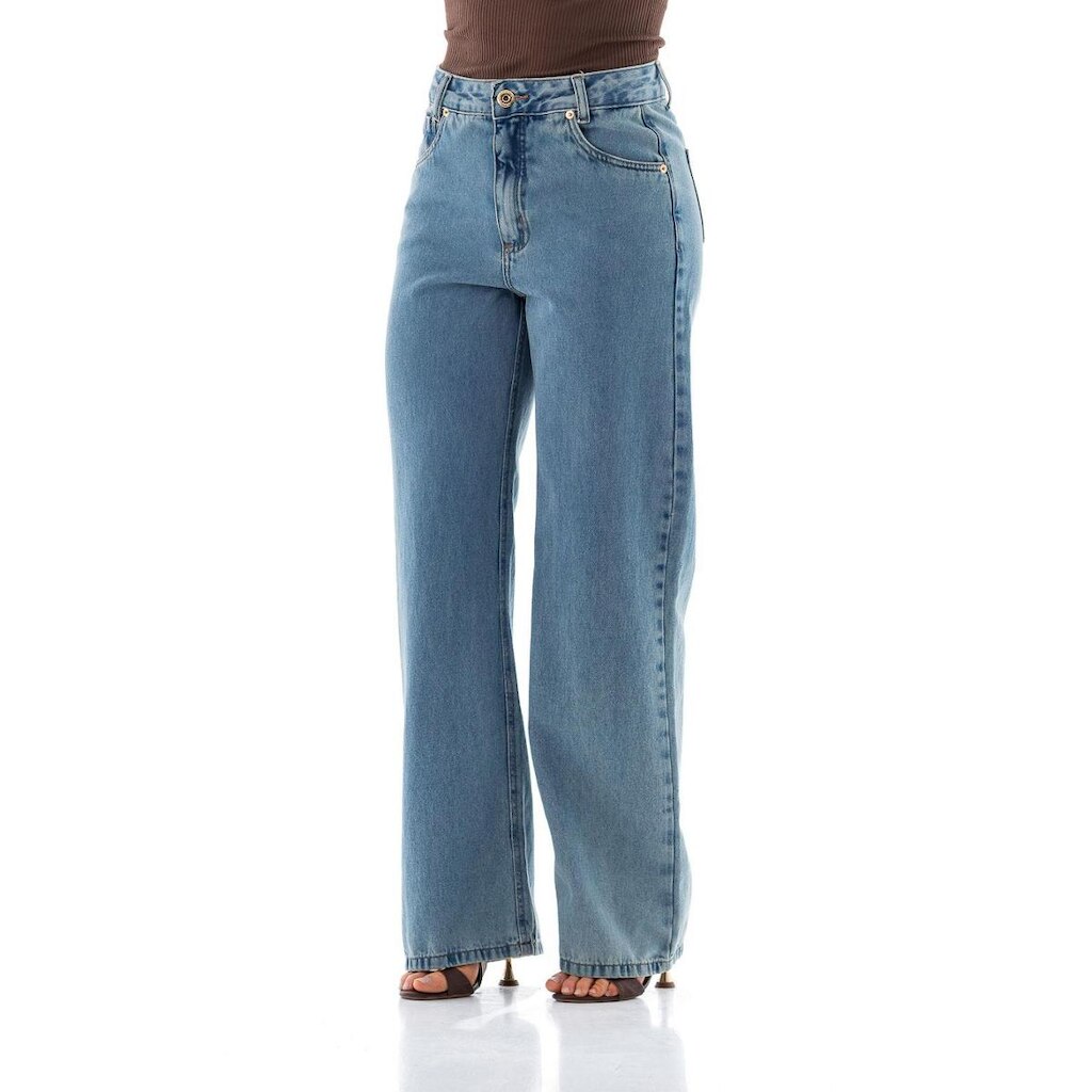 Calça Jeans Feminina Arauto Wide Leg Dirty