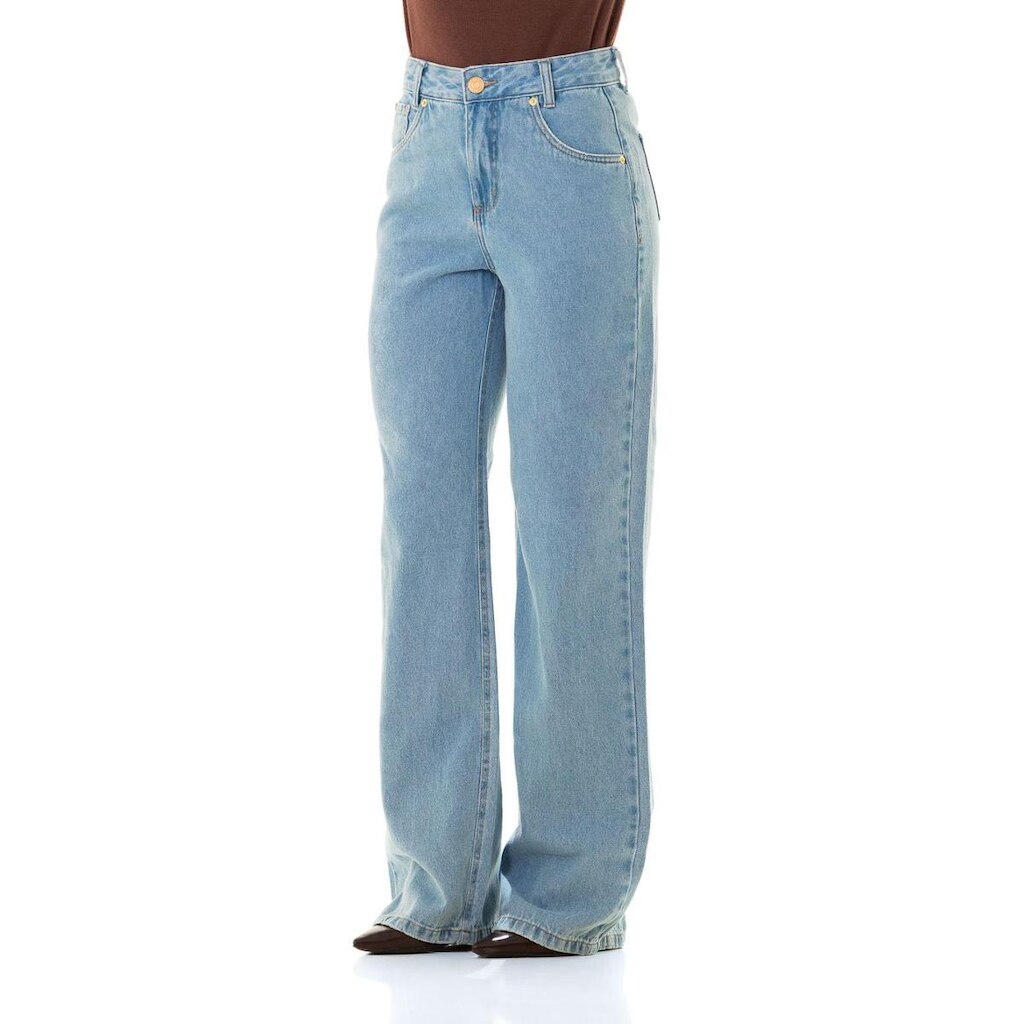 Calça Jeans Feminina Arauto Wide Leg Dirty