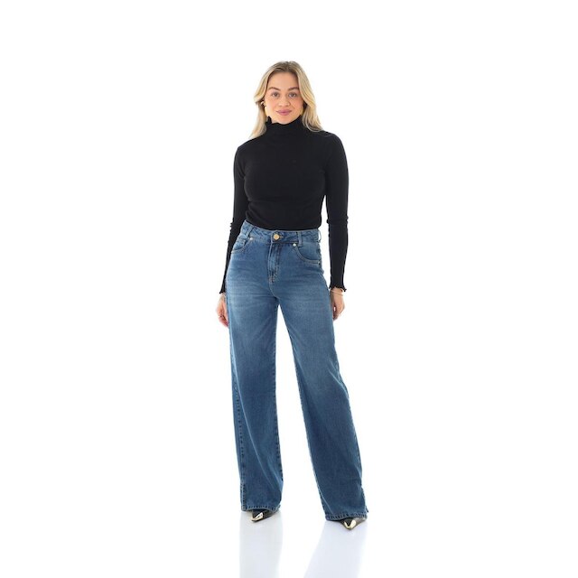Calça Jeans Feminina Arauto Wide Leg