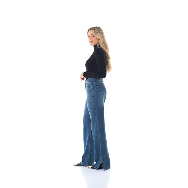 Calça Jeans Feminina Arauto Wide Leg