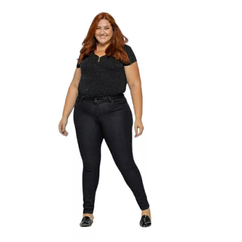 Calça Jeans Feminina Cigarrete Black Plus Size Shyro's