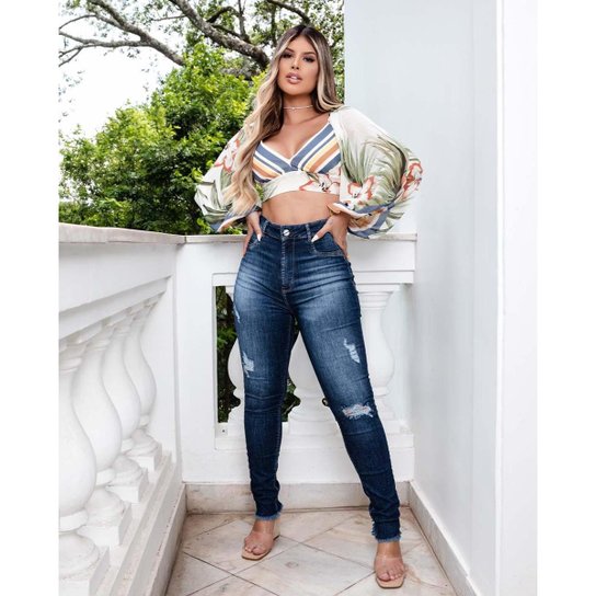 Jaqueta Feminina Jeans Plus Size Camisa Jeans Feminina Com Perola