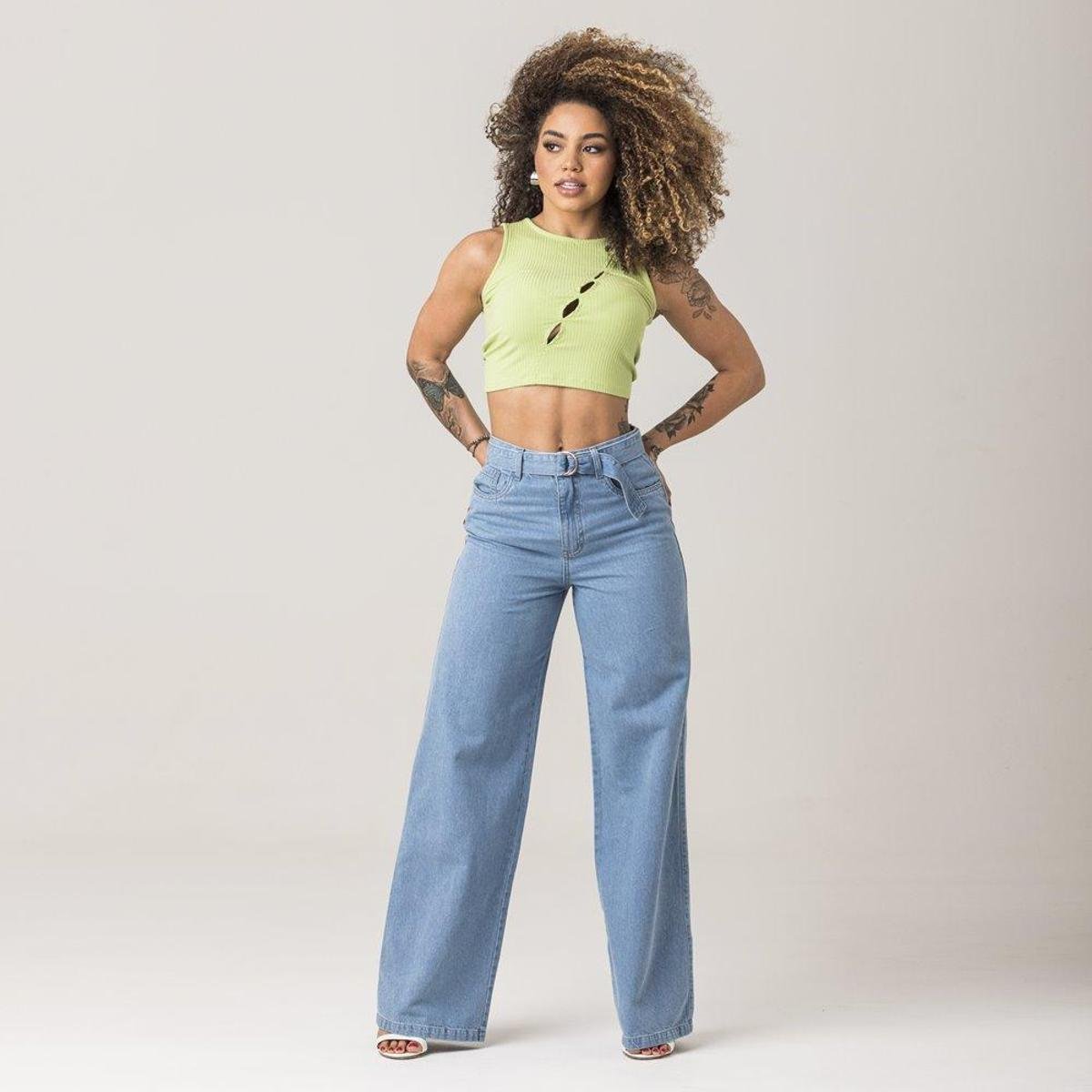 Boca Larga CalÇa Jeans Feminina Da Moda Calça Jeans Feminina