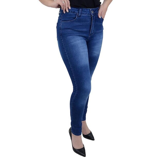 Calça Jeans Feminina Recuzza Cigarrete Azul Médio - 10712
