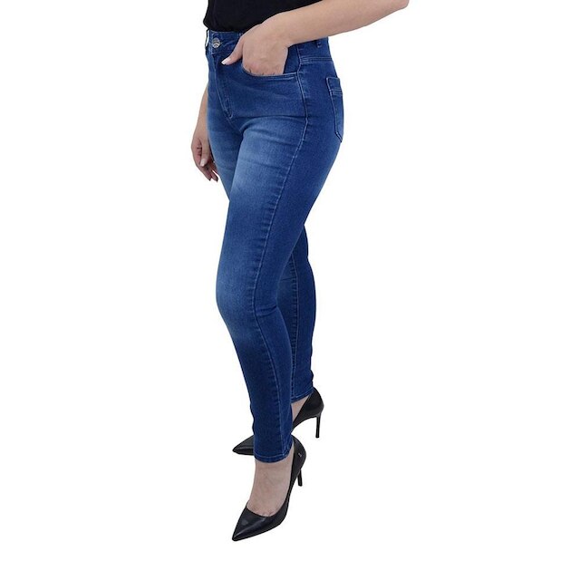 Calça Jeans Feminina Recuzza Cigarrete Azul Médio - 10712