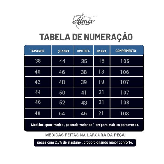 Calça Jeans Feminina Reta tradicional ALMIX