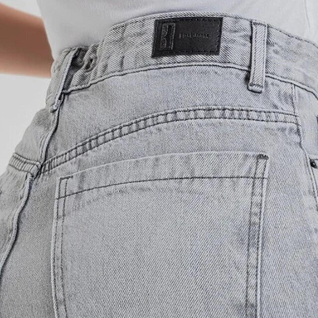 Calça Jeans Feminina Wide Leg Tendência Europa Street Wear