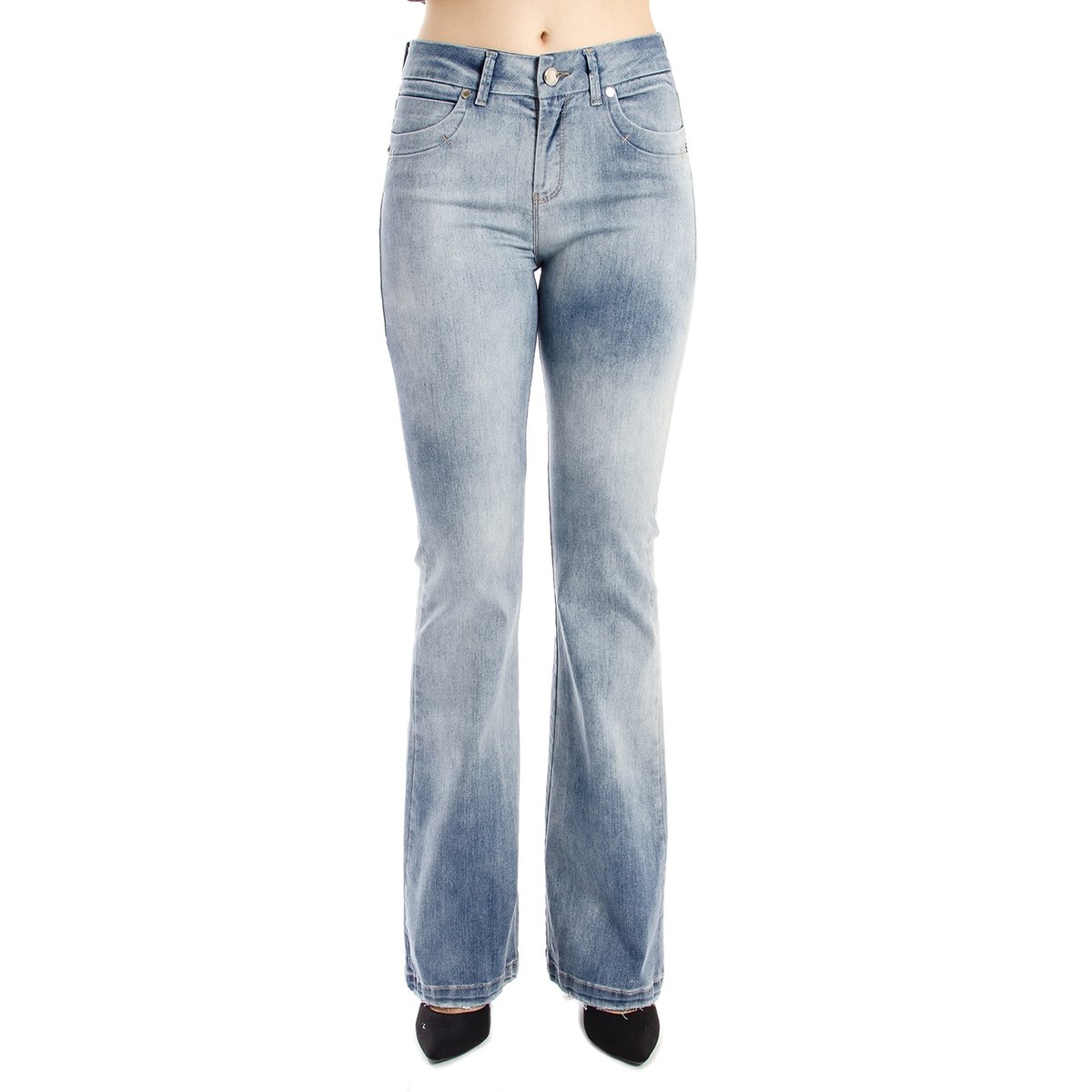 Calça Jeans Flare Azul Médio Alphorria Feminina Menor preço em Calça Jeans Flare Azul Médio Alphorria Feminina