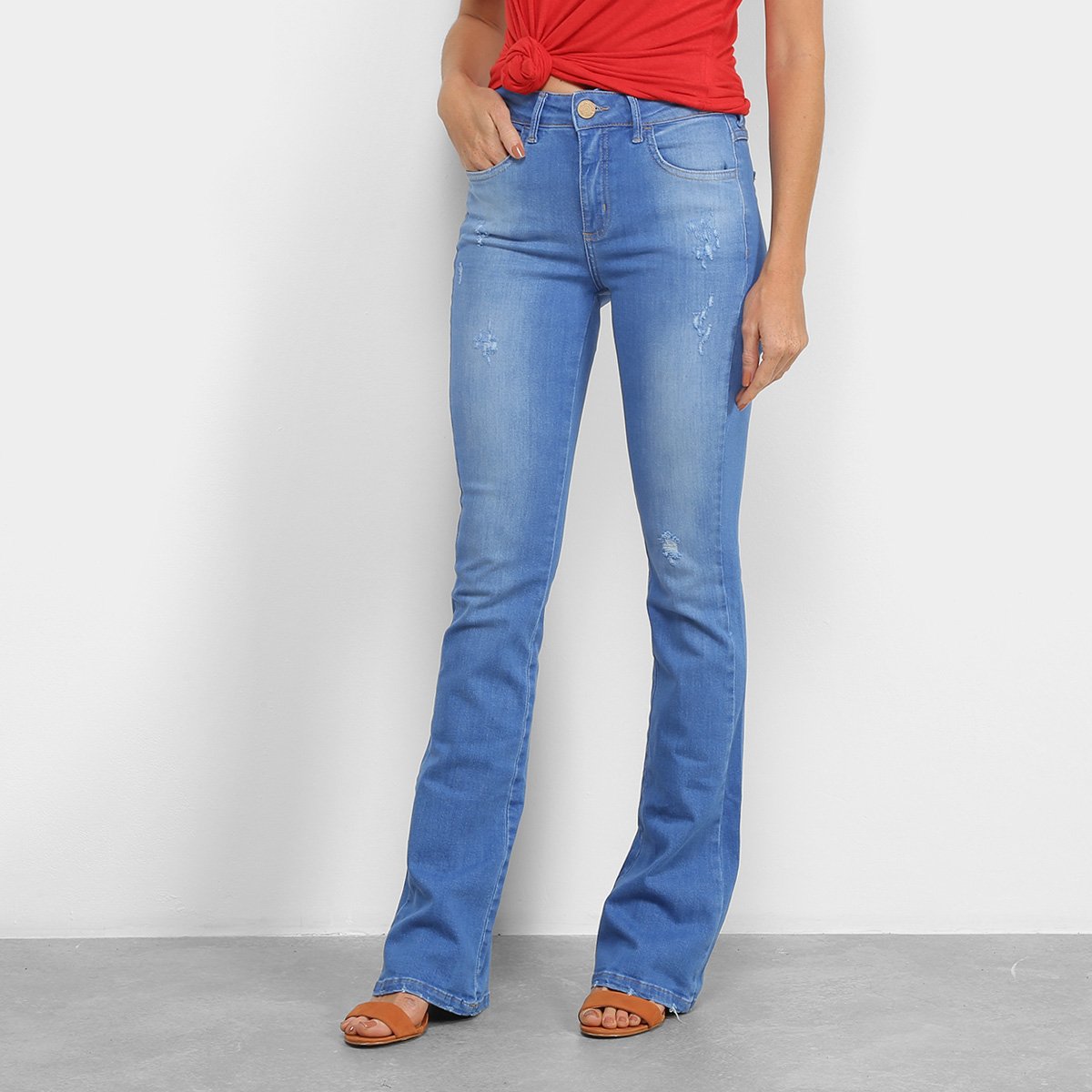 Calça Jeans Forum Flare Boot Cut Cintura Média Feminina - Azul Claro Menor preço em Calça Jeans Forum Flare Boot Cut Cintura Média Feminina - Azul Claro
