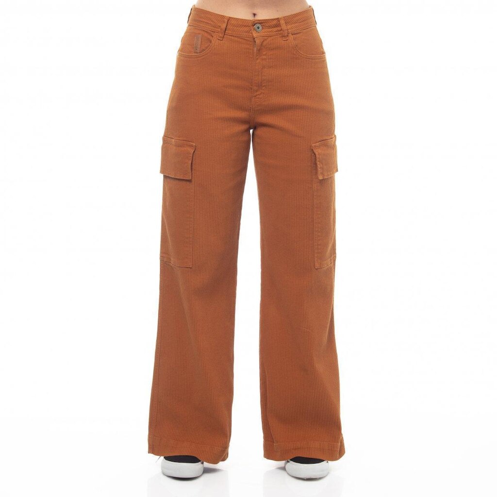 Calça Jeans Free Surf Ocre Feminina - Caramelo
