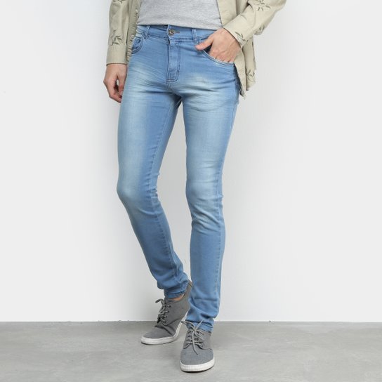 Calça Jeans Grifle Clara Skinny Masculina - Azul Claro