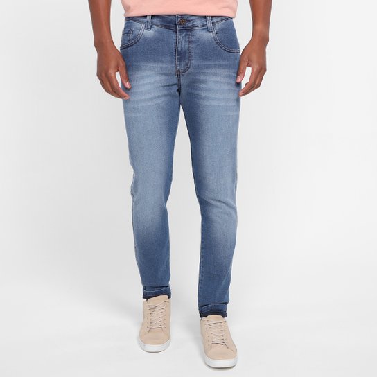 Calça Jeans Grifle Estonada Masculina - Azul