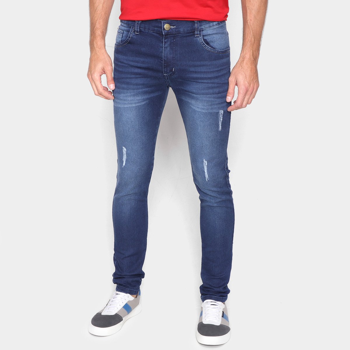 Calça Jeans Grifle Estonada Skinny Masculina - Azul é ruim? Calça Jeans Grifle Estonada Skinny Masculina - Azul é boa?