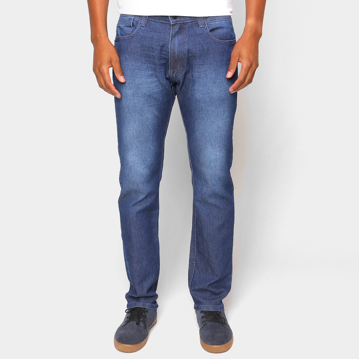 Calça Jeans HD Reg Conf Masculina - Azul Menor preço em Calça Jeans HD Reg Conf Masculina - Azul