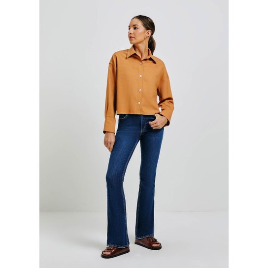 Calça Jeans Hering Cintura Alta Boot Cut Feminina