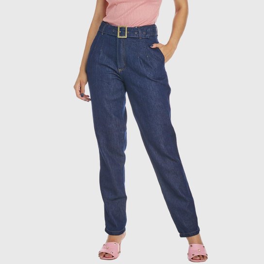 Calça Jeans HNO Jeans Reta Classic c/ Cinto Azul Marinho