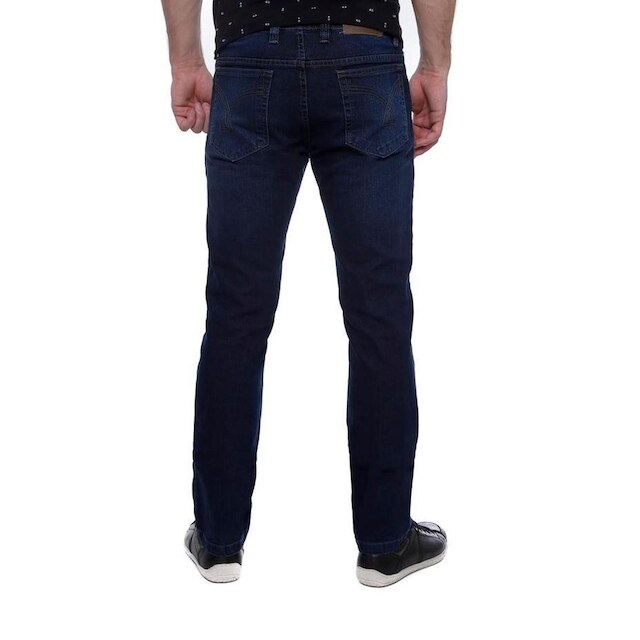 Calça Jeans Hugo Deleon Elastano Lisa Azul Escuro