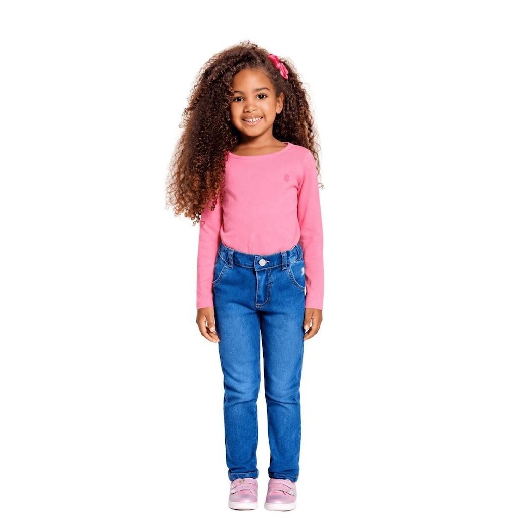 Calça Jeans Infantil Menina Basiquinho Alphabeto