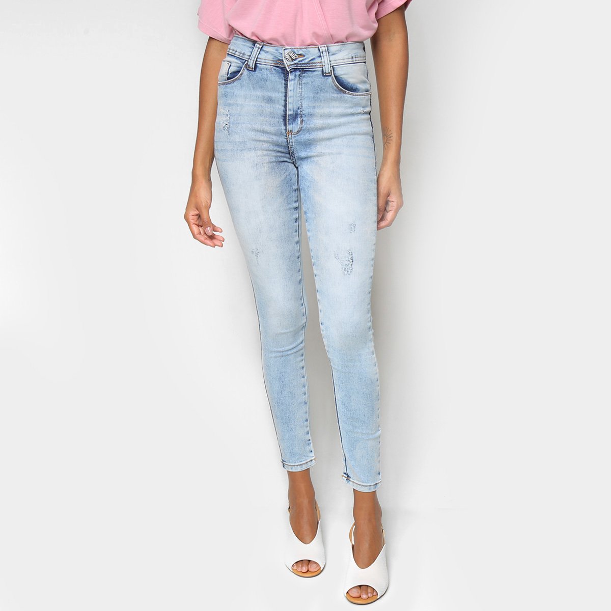 Calça Jeans Jezzian Skinny Clara Feminina - Azul Menor preço em Calça Jeans Jezzian Skinny Clara Feminina - Azul