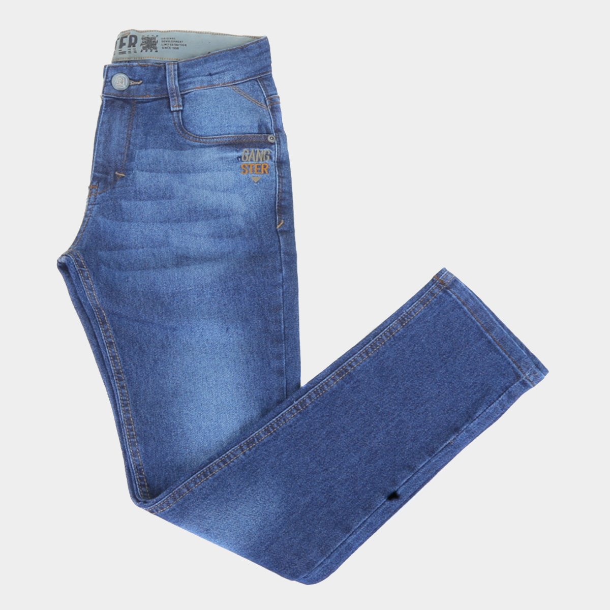 Calça Jeans Juvenil Gangster Cintura Média Masculina - Jeans Menor preço em Calça Jeans Juvenil Gangster Cintura Média Masculina - Jeans