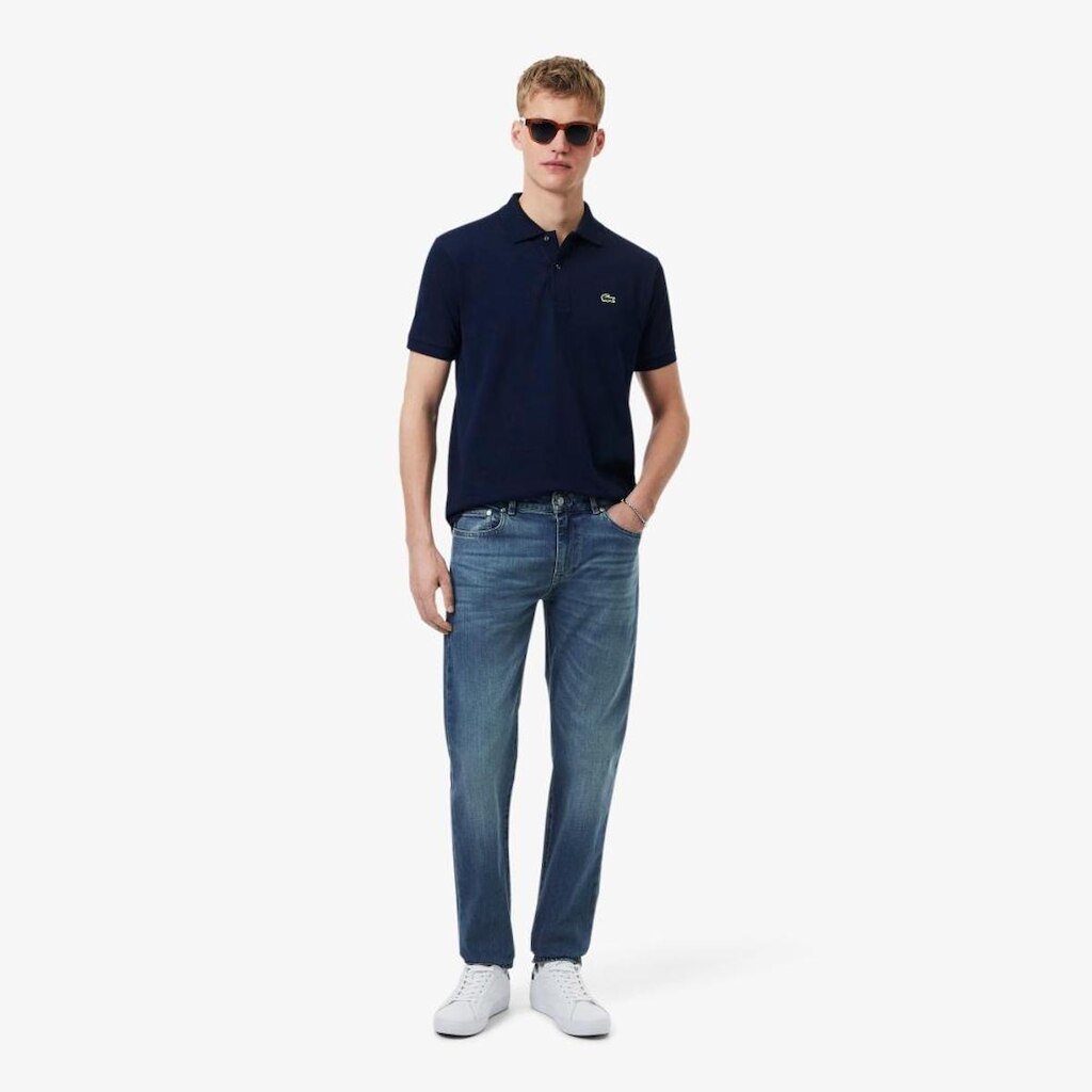 Calça Jeans Lacoste Slim Fit Indigo com 5 Bolsos