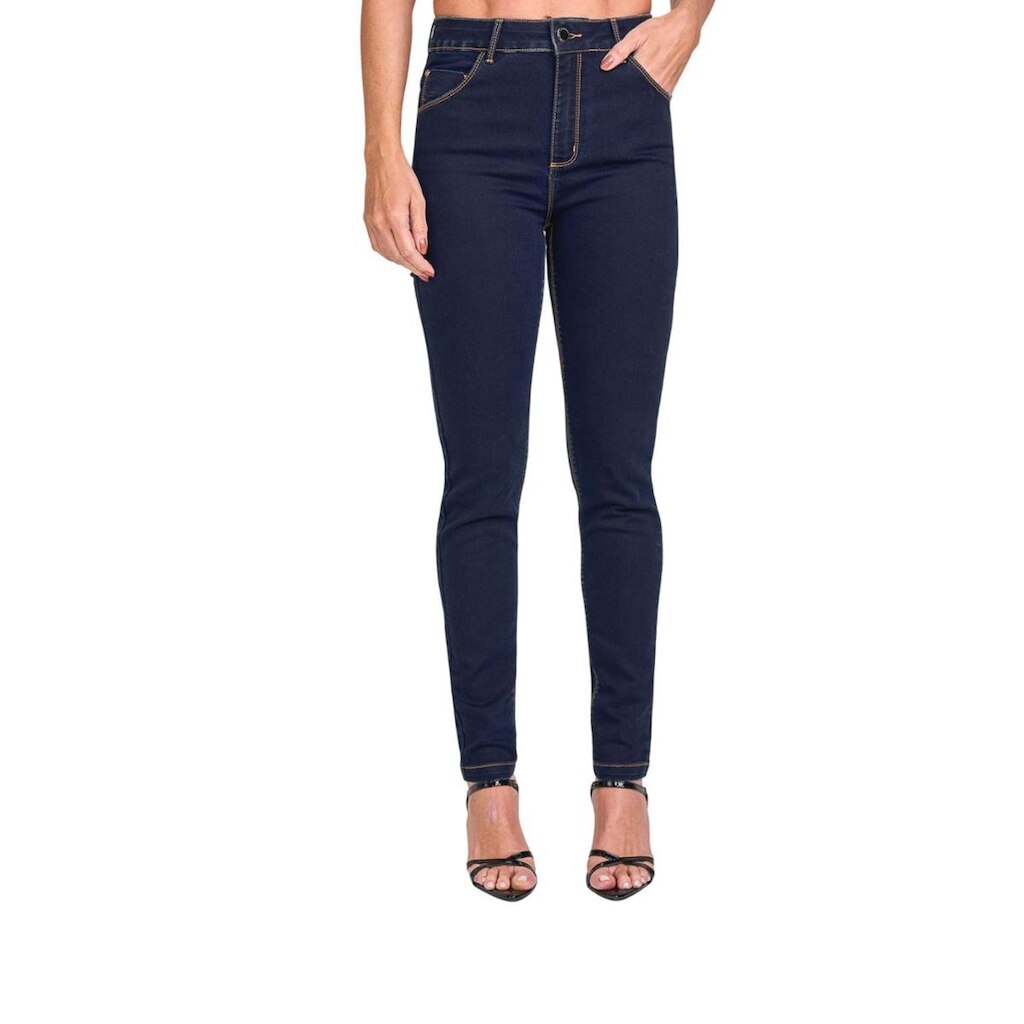 Calça Jeans Lado Avesso Pin-Up Azul Escuro Tam. 38