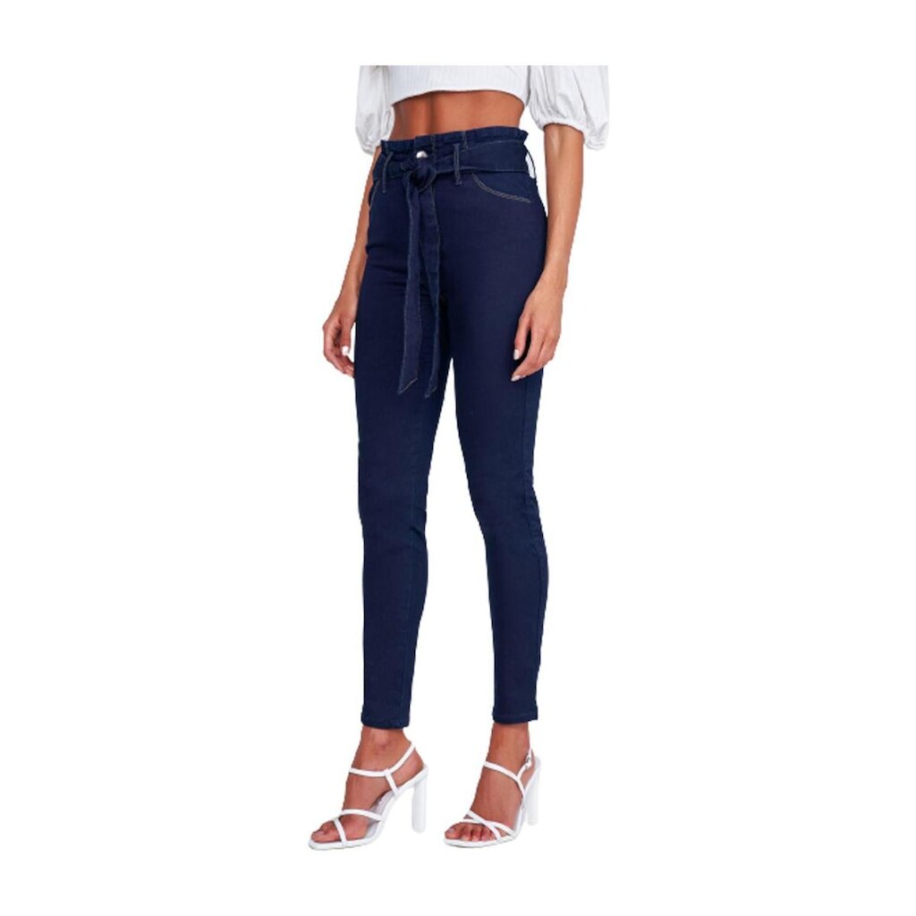 Calça Jeans Lado Avesso Pin-Up Azul Tam. 40