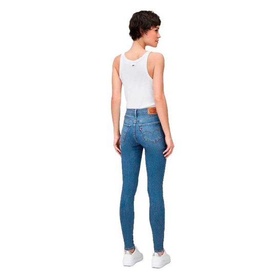 Calça Jeans Levi's 720 High Rise Super Skinny Feminina Jeans - AZUL MÉDIO - 31X32 USA / 42 BR