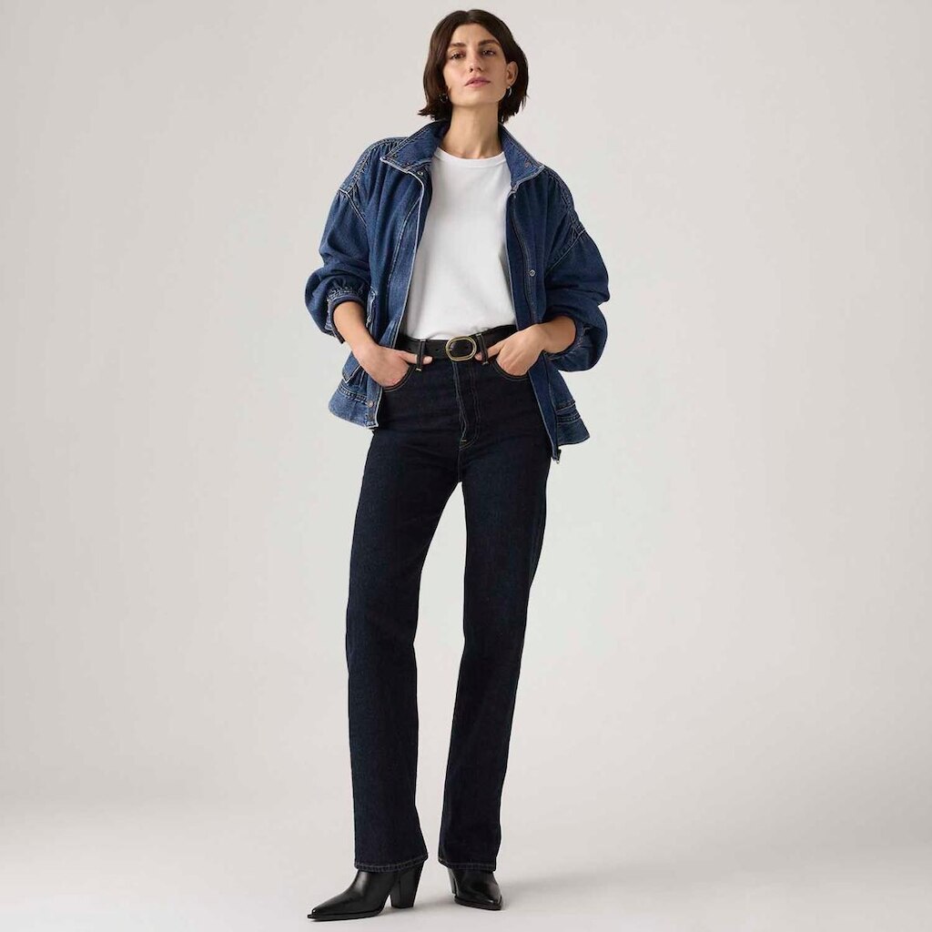 Calça Jeans Levi's Ribcage Full Lenght Preta Feminina