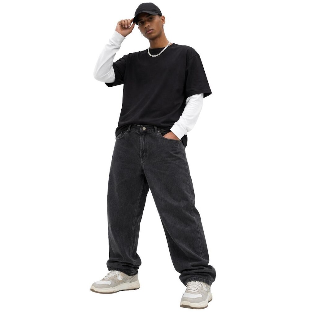 Calça Jeans Masculina Bag Reta Algodão Casual Streetwear Confortável Premium